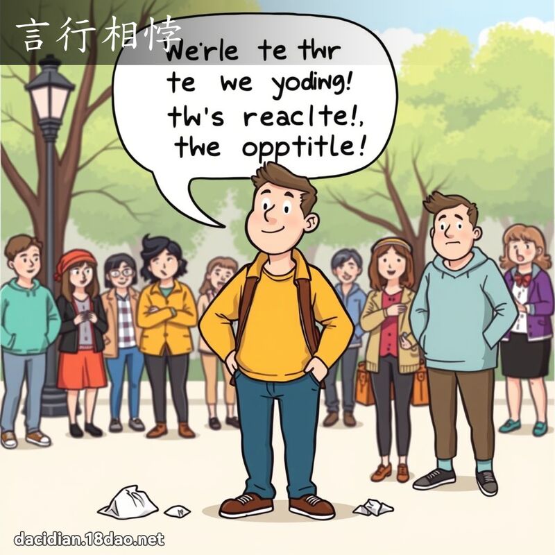 言行相悖 - 国语大辞典配图