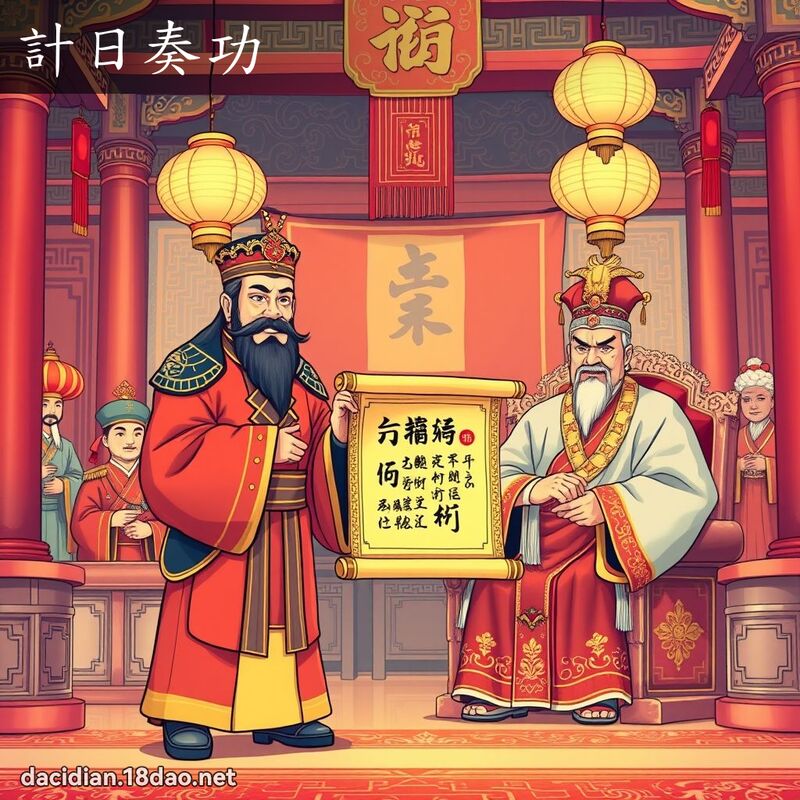 计日奏功 - 国语大辞典配图