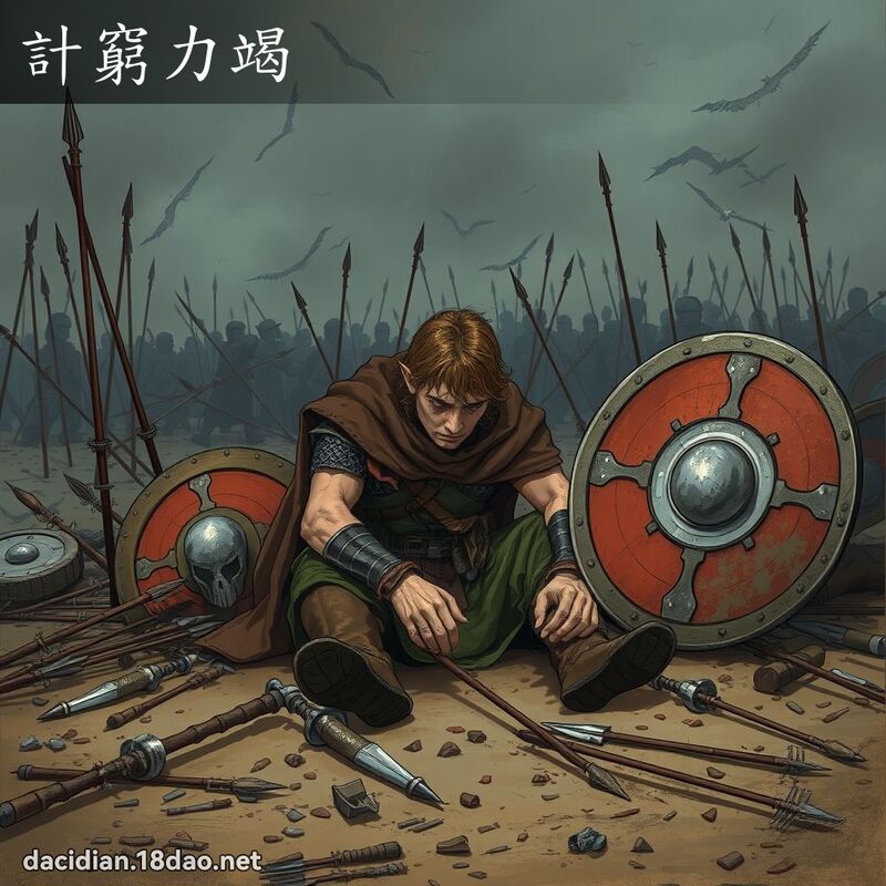 計窮力竭 - 國語大辭典配圖