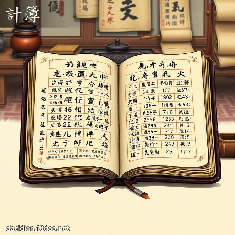 計簿 - 國語大辭典配圖