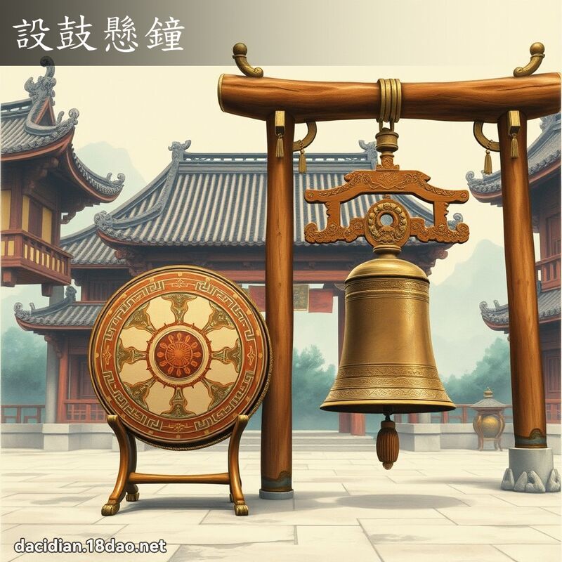 設鼓懸鐘 - 國語大辭典配圖