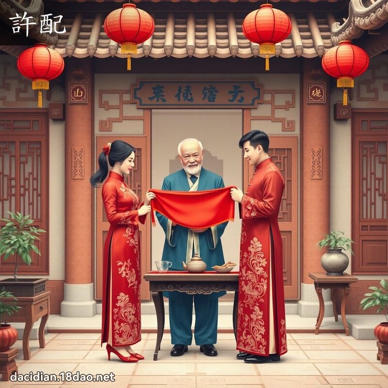許配 - 國語大辭典配圖