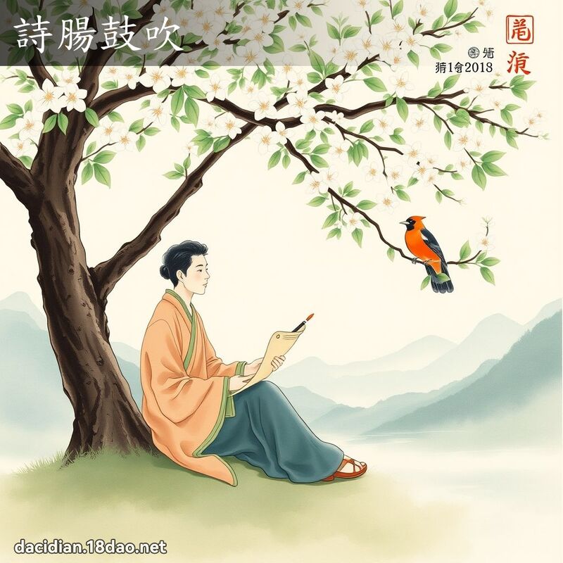 詩腸鼓吹 - 國語大辭典配圖