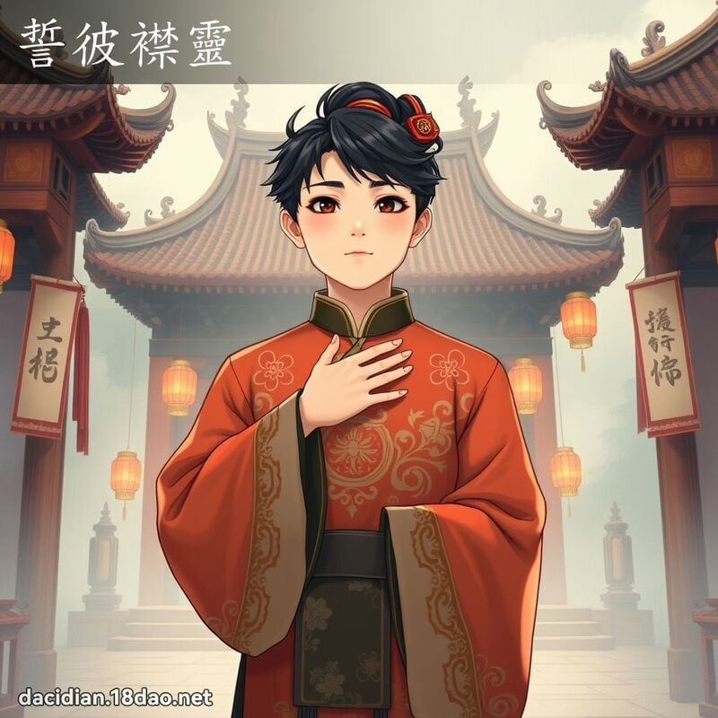誓彼襟靈 - 國語大辭典配圖