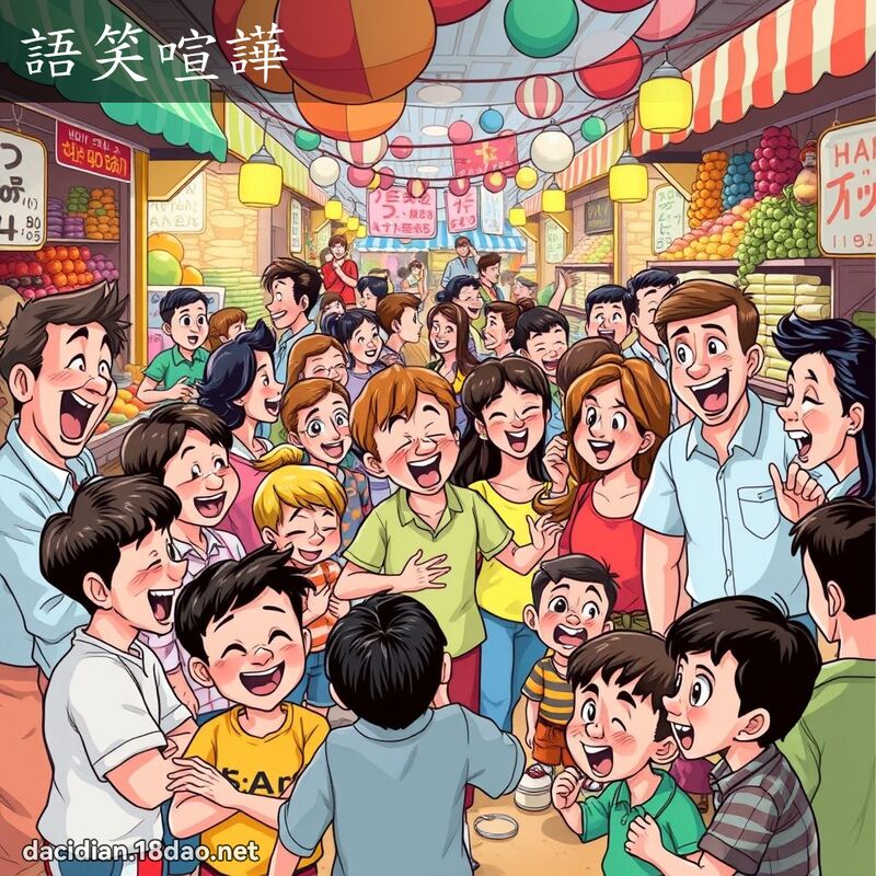 語笑喧譁 - 國語大辭典配圖