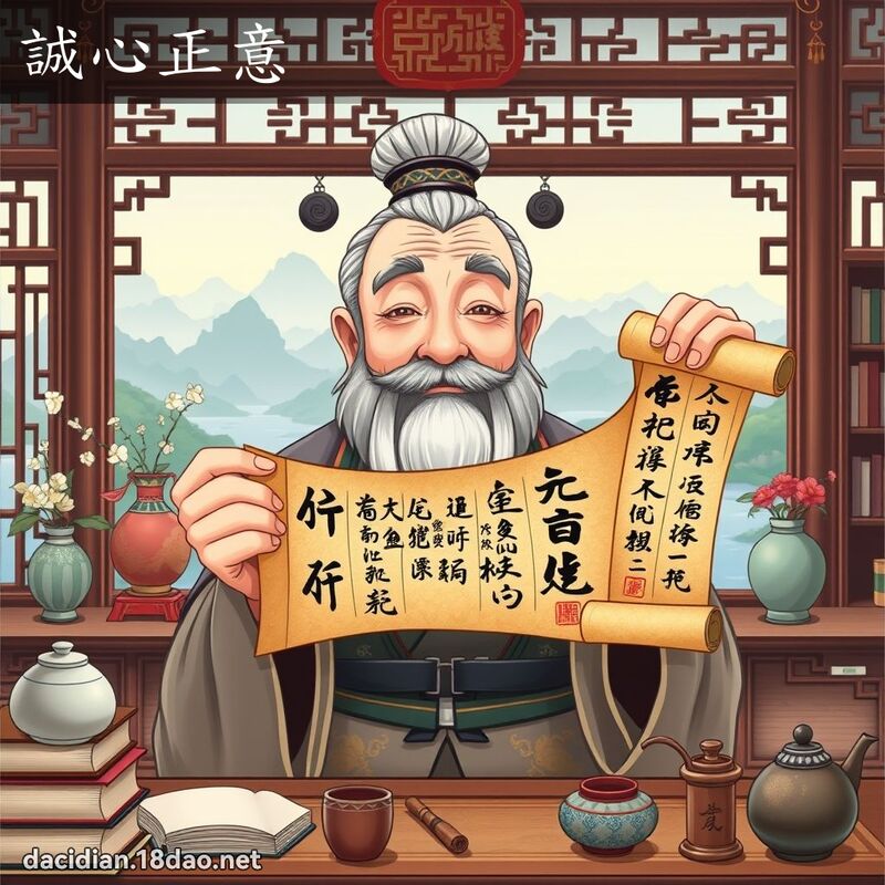 誠心正意 - 國語大辭典配圖