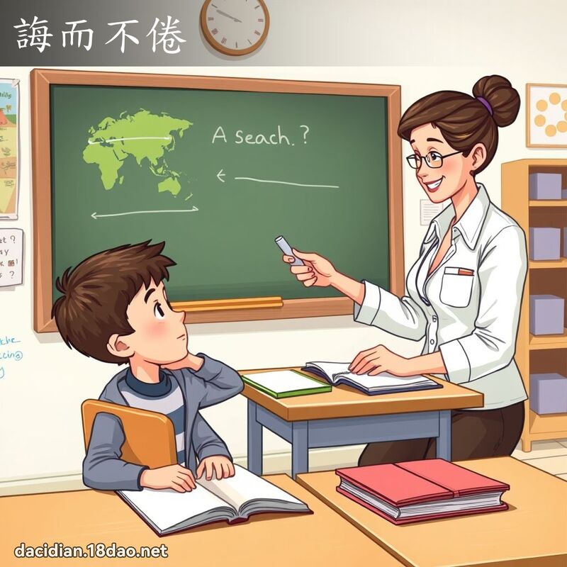 诲而不倦 - 国语大辞典配图
