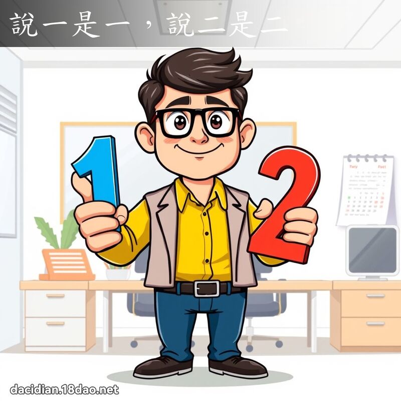 說一是一，說二是二 - 國語大辭典配圖