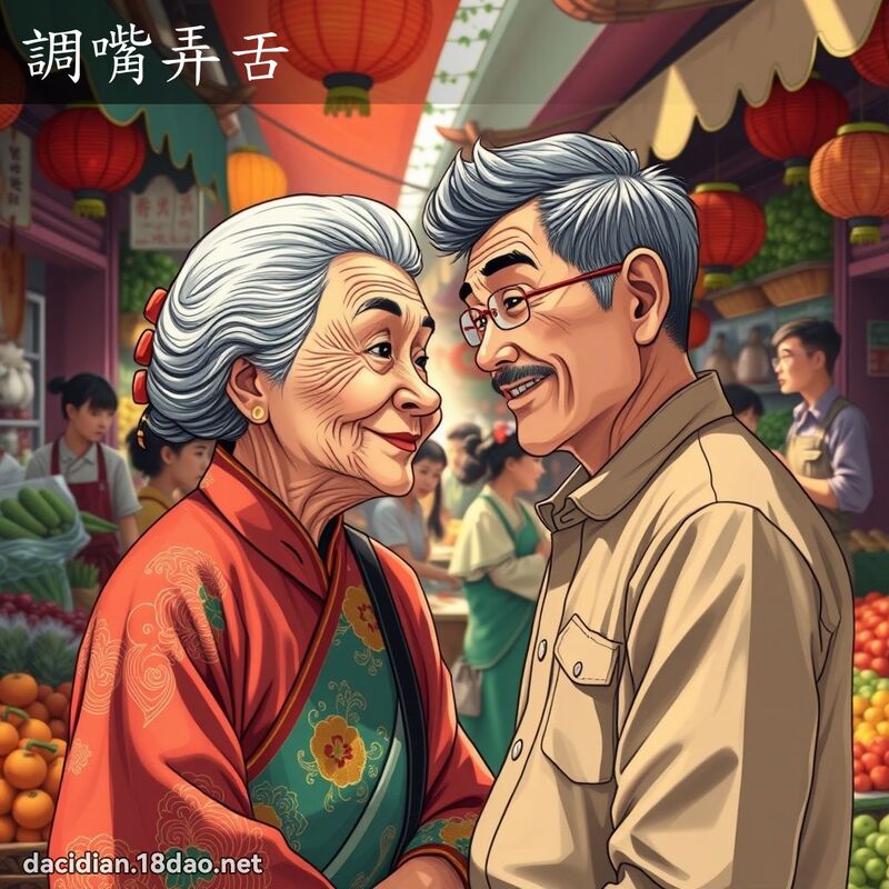 調嘴弄舌 - 國語大辭典配圖