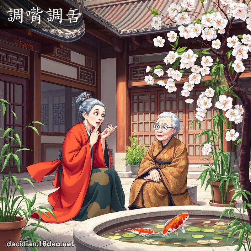 調嘴調舌 - 國語大辭典配圖