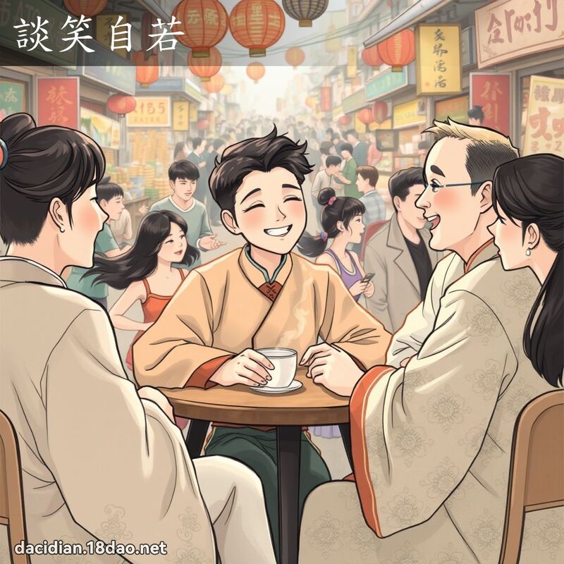 談笑自若 - 國語大辭典配圖