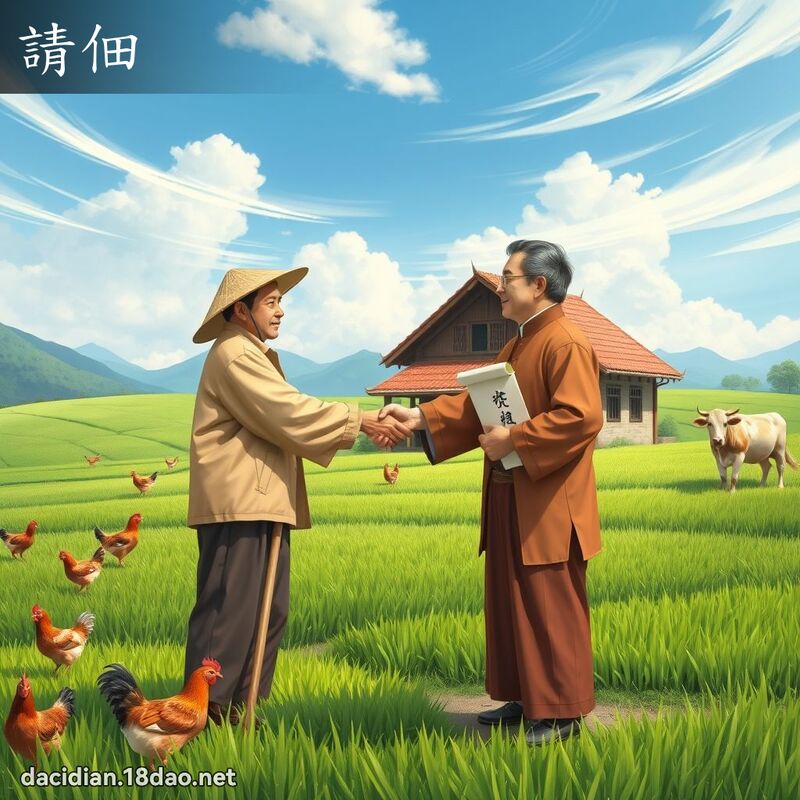 請佃 - 國語大辭典配圖