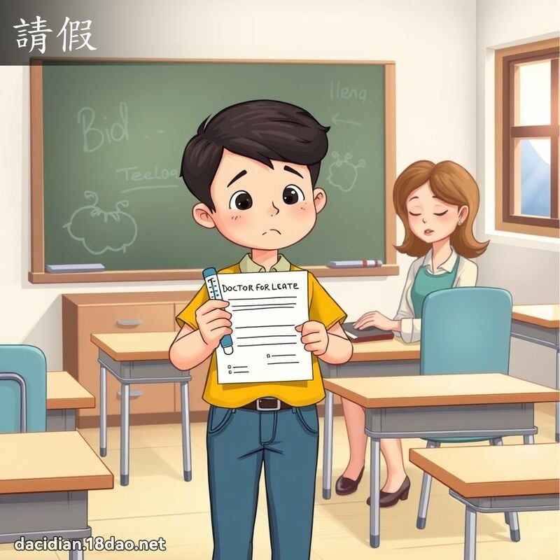 請假 - 國語大辭典配圖