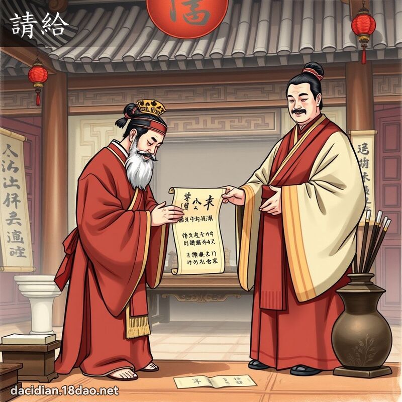 请给 - 国语大辞典配图