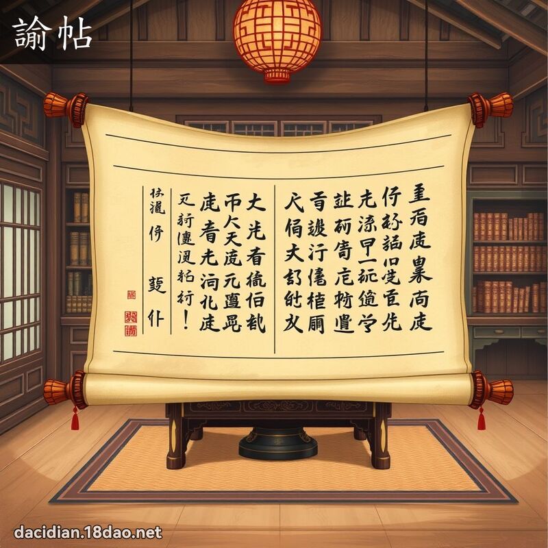 諭帖 - 國語大辭典配圖
