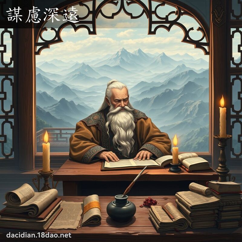 謀慮深遠 - 國語大辭典配圖