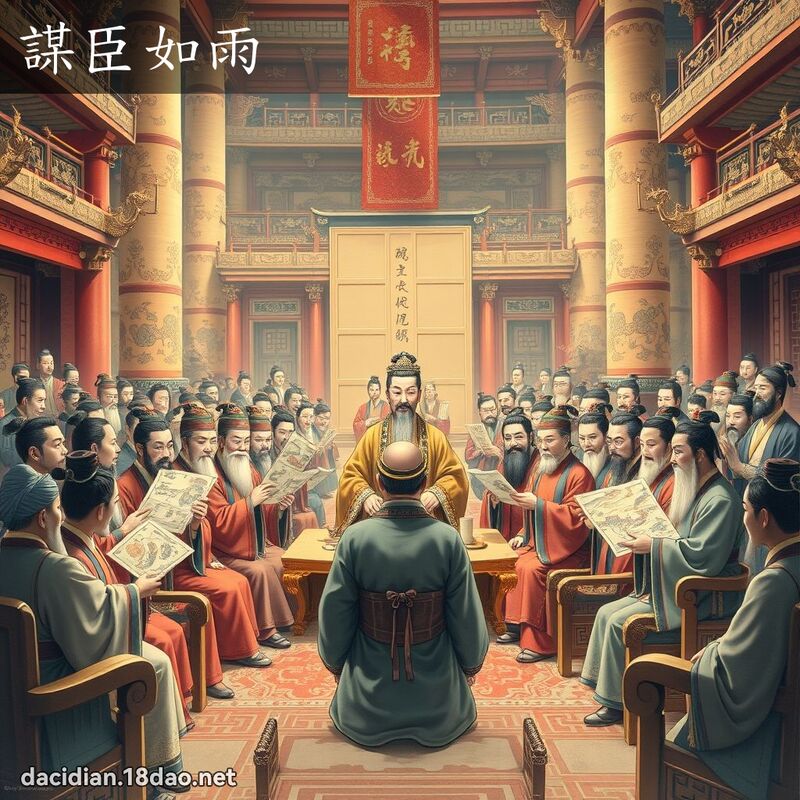 謀臣如雨 - 國語大辭典配圖