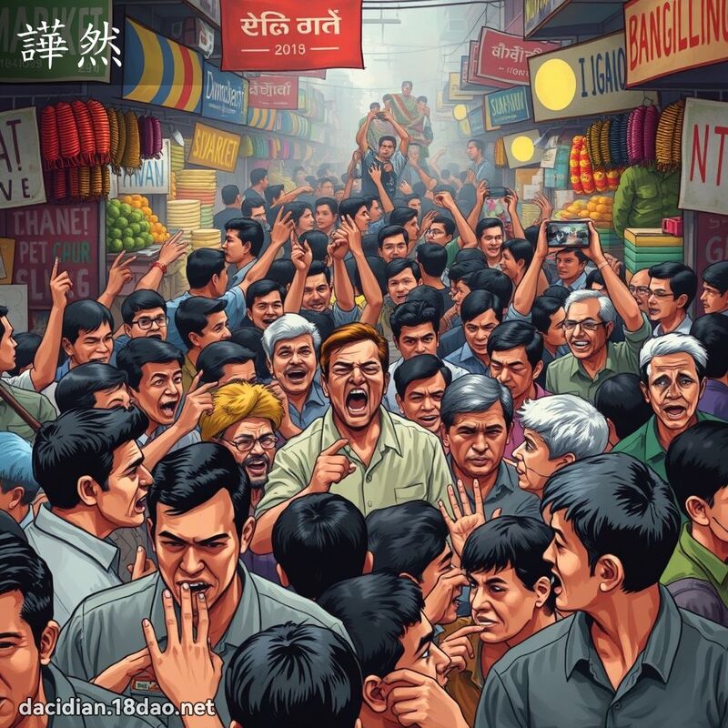 譁然 - 國語大辭典配圖