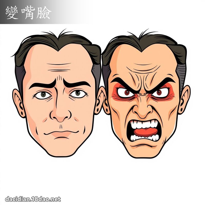 變嘴臉 - 國語大辭典配圖