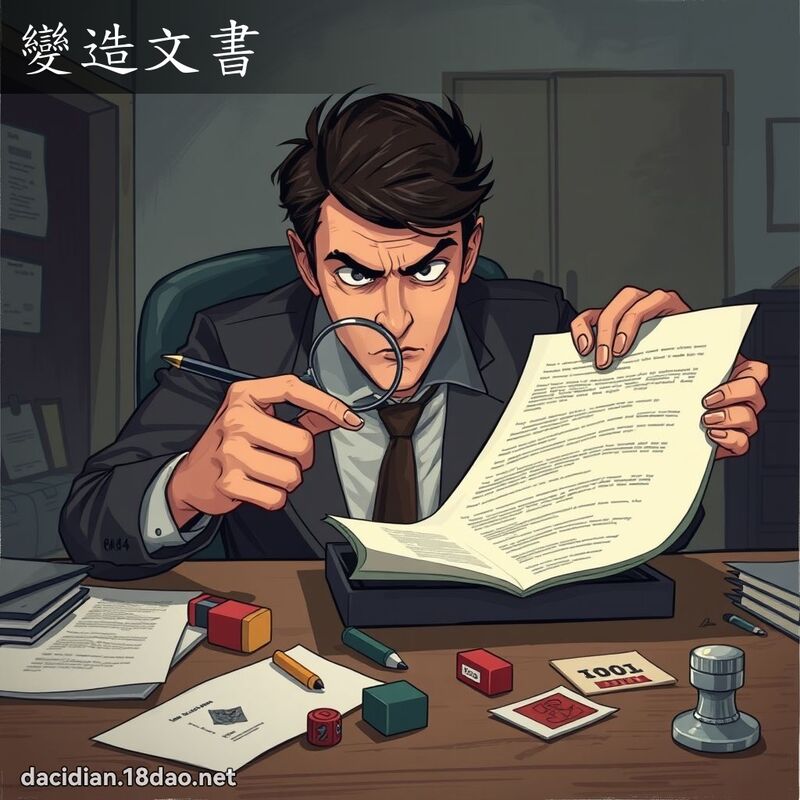 变造文书 - 国语大辞典配图