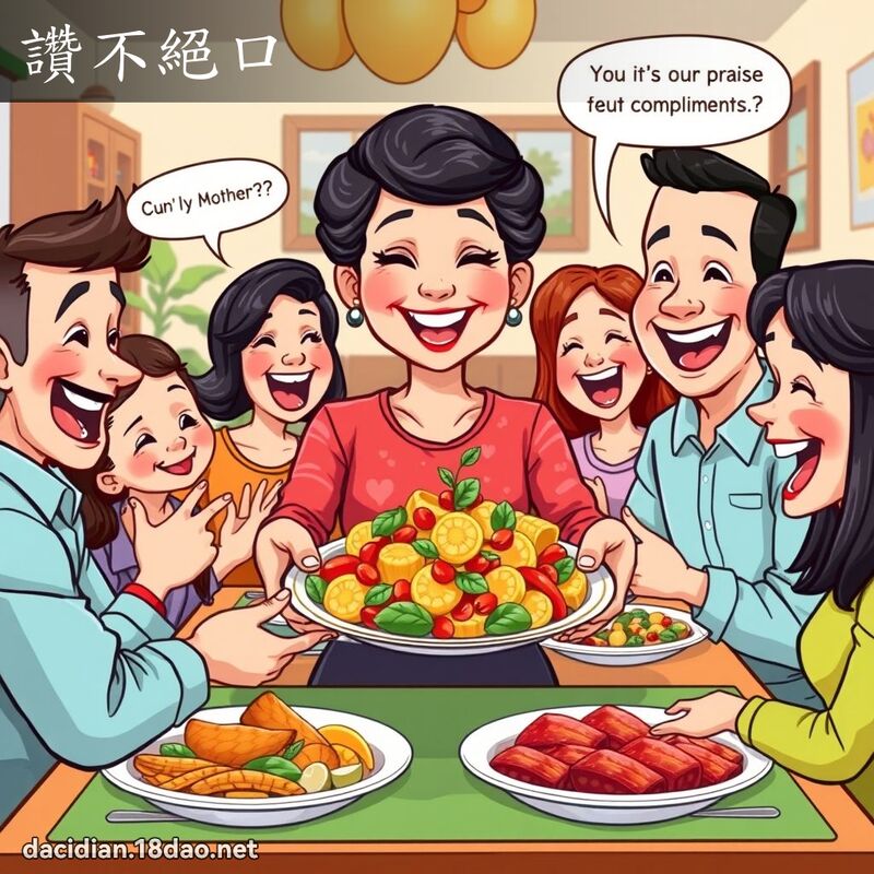 讚不绝口 - 国语大辞典配图