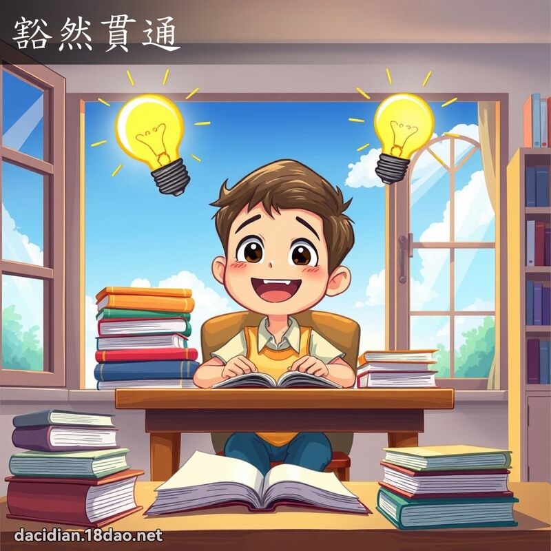豁然贯通 - 国语大辞典配图