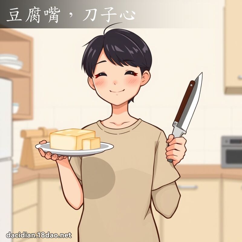 豆腐嘴，刀子心 - 國語大辭典配圖