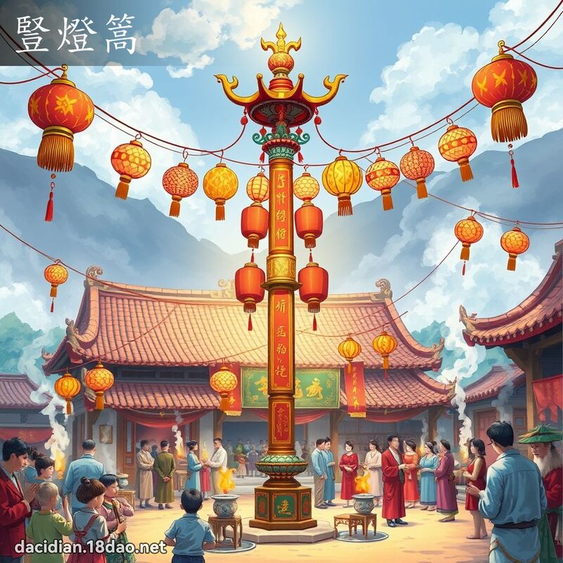 竖灯篙 - 国语大辞典配图