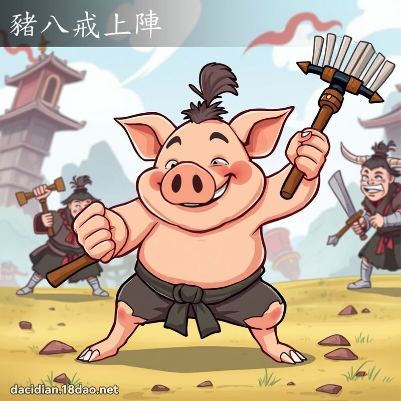 豬八戒上陣 - 國語大辭典配圖
