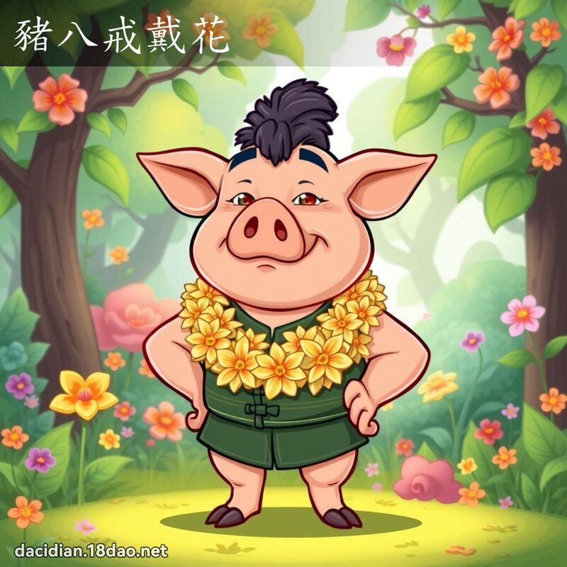 豬八戒戴花 - 國語大辭典配圖