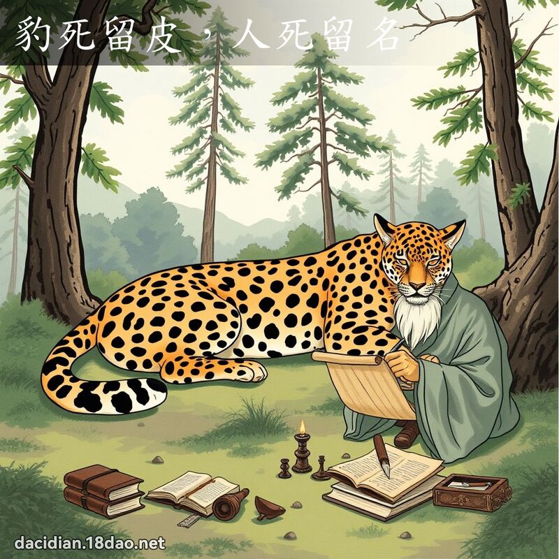 豹死留皮，人死留名 - 国语大辞典配图