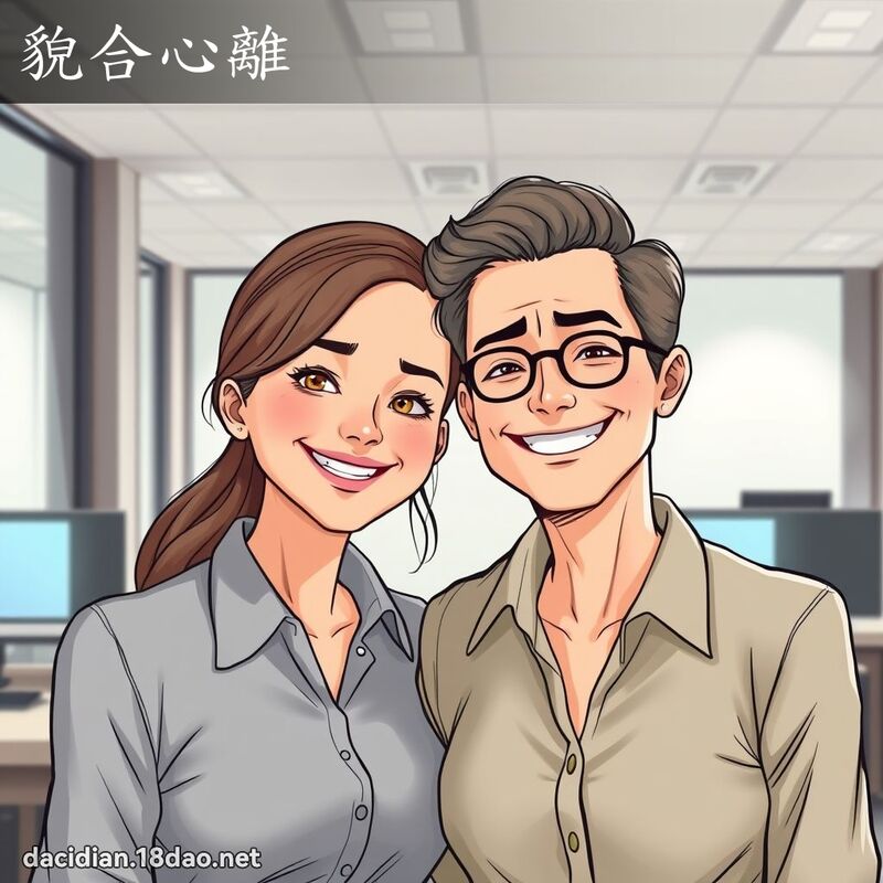 貌合心离 - 国语大辞典配图