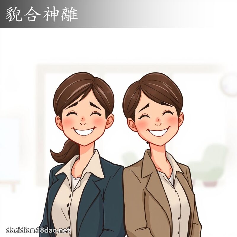 貌合神离 - 国语大辞典配图