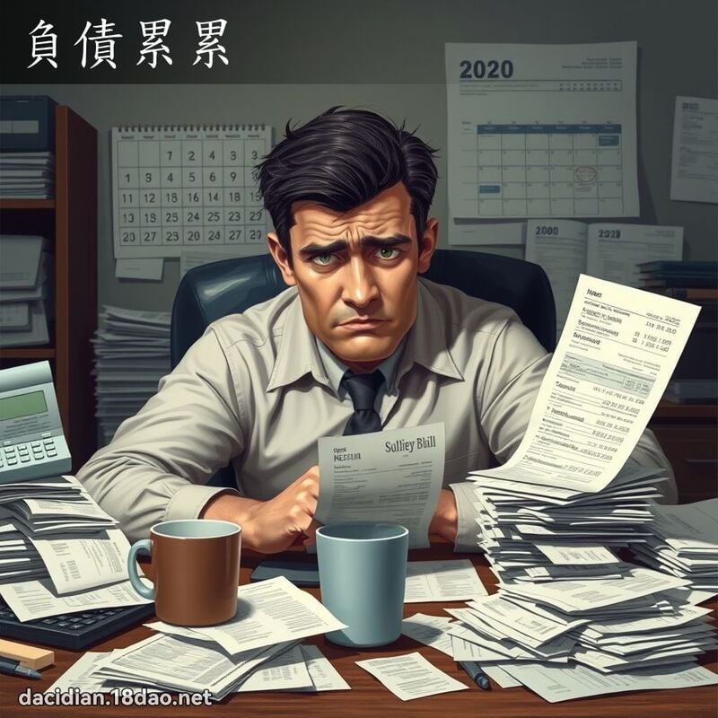 负债累累 - 国语大辞典配图