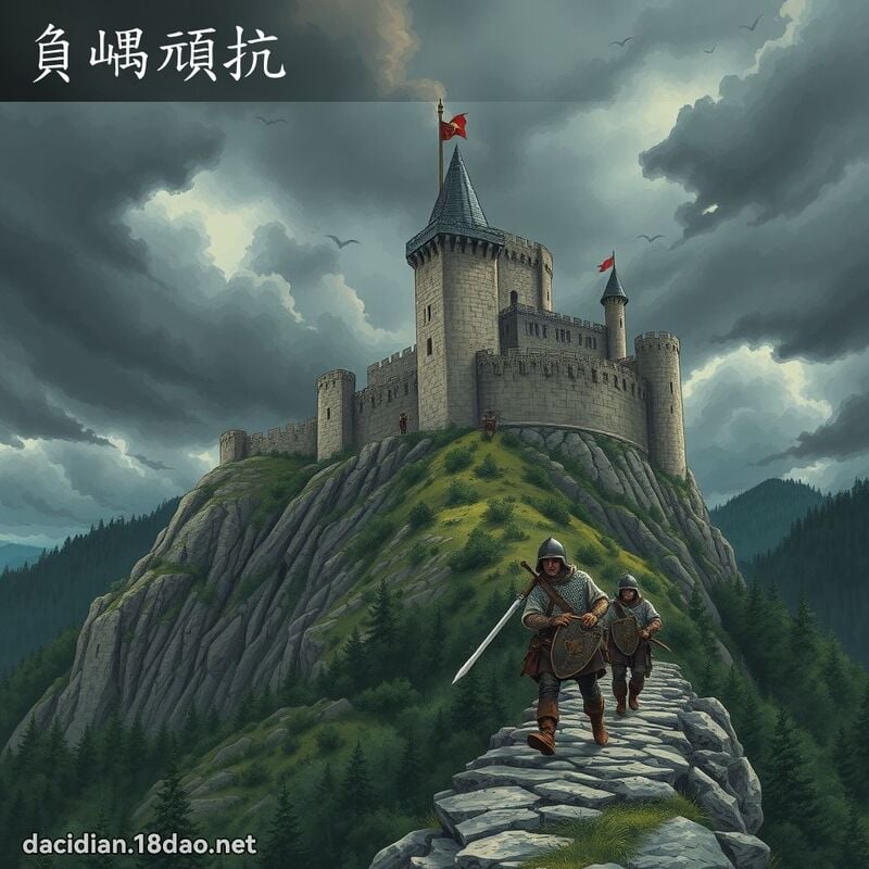 负嵎顽抗 - 国语大辞典配图