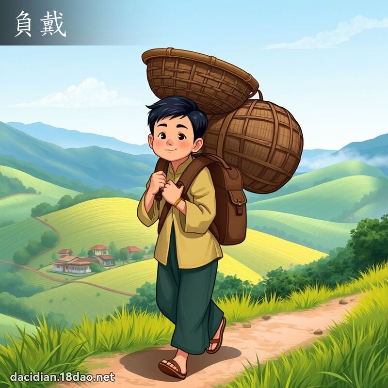 负戴 - 国语大辞典配图