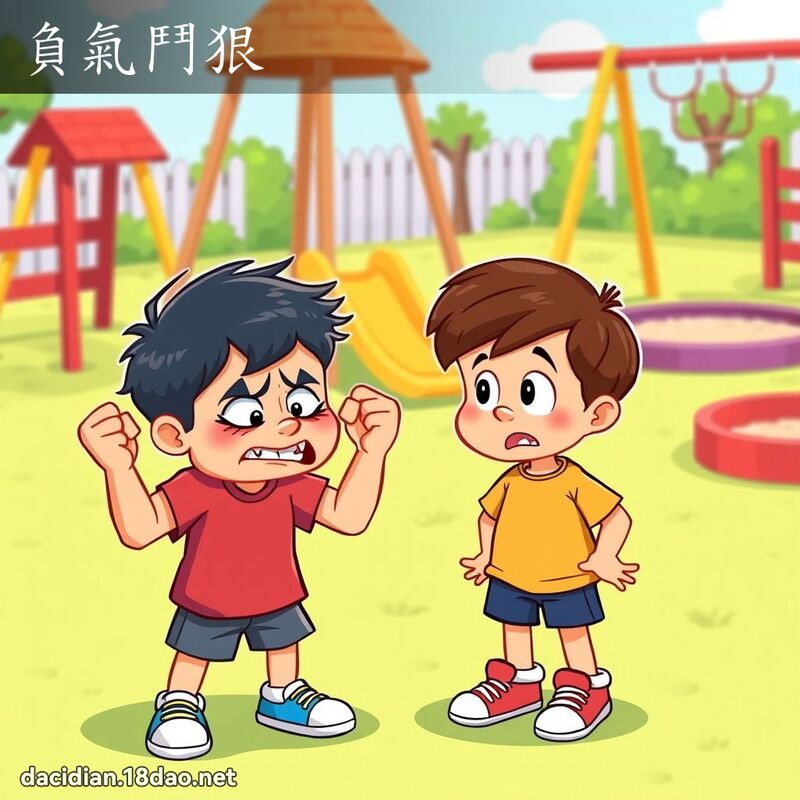負氣鬥狠 - 國語大辭典配圖