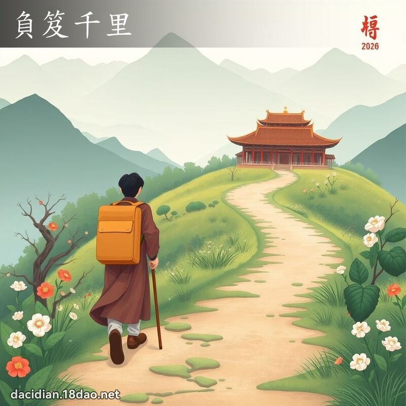 负笈千里 - 国语大辞典配图
