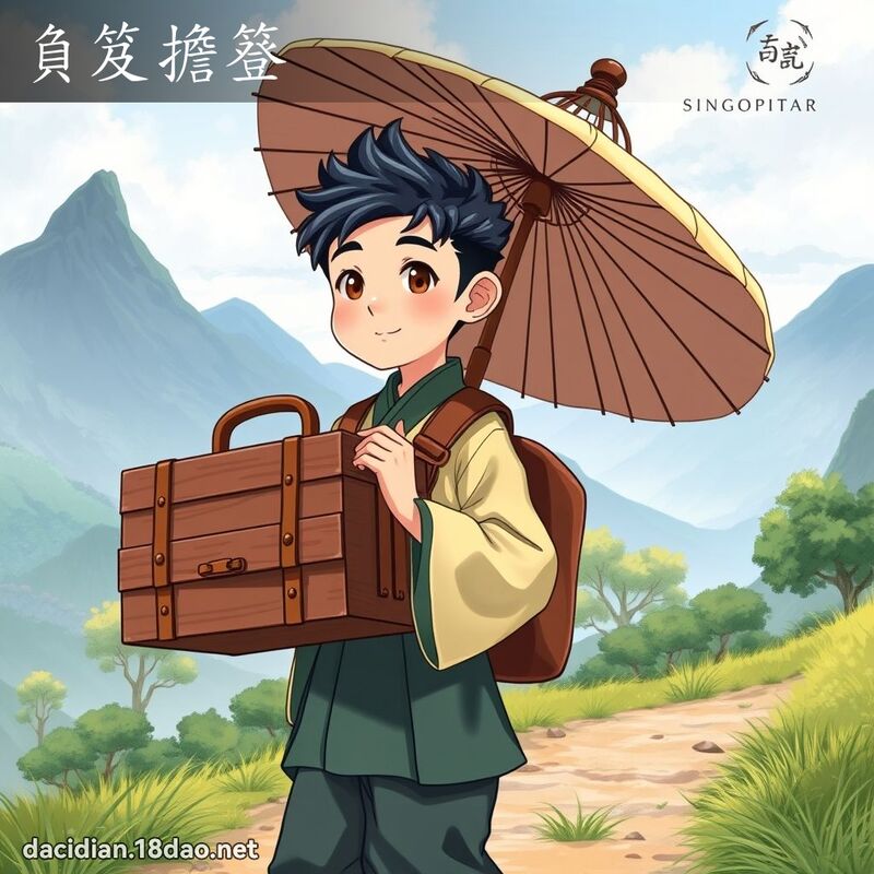 负笈担簦 - 国语大辞典配图