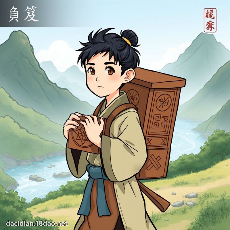 负笈 - 国语大辞典配图