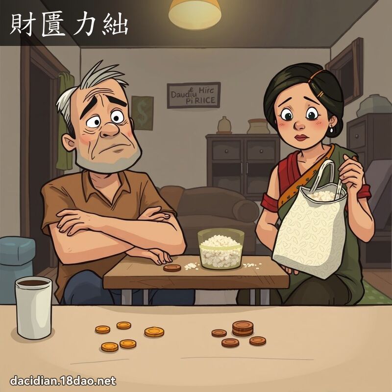 財匱力絀 - 國語大辭典配圖