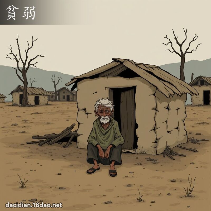 贫弱 - 国语大辞典配图