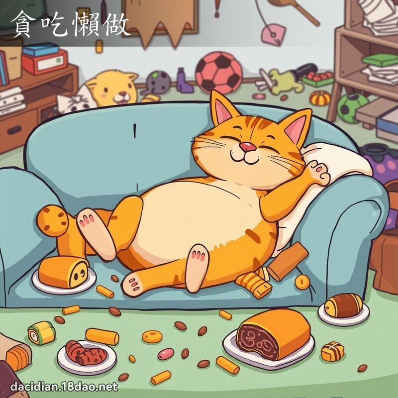 貪吃懶做 - 國語大辭典配圖