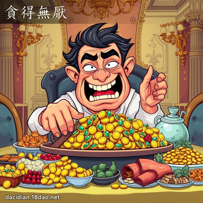 贪得无厌 - 国语大辞典配图