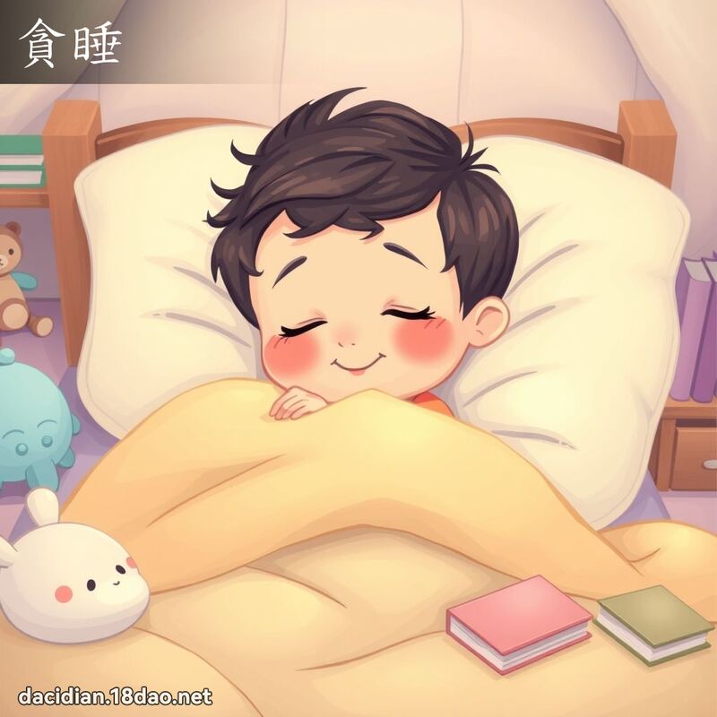 貪睡 - 國語大辭典配圖