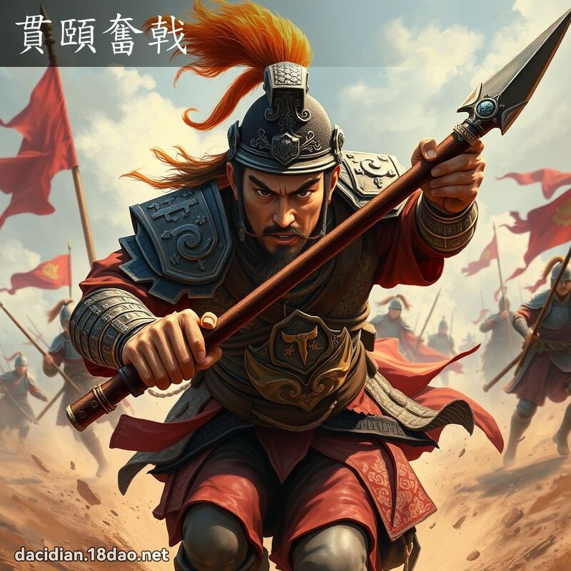 貫頤奮戟 - 國語大辭典配圖