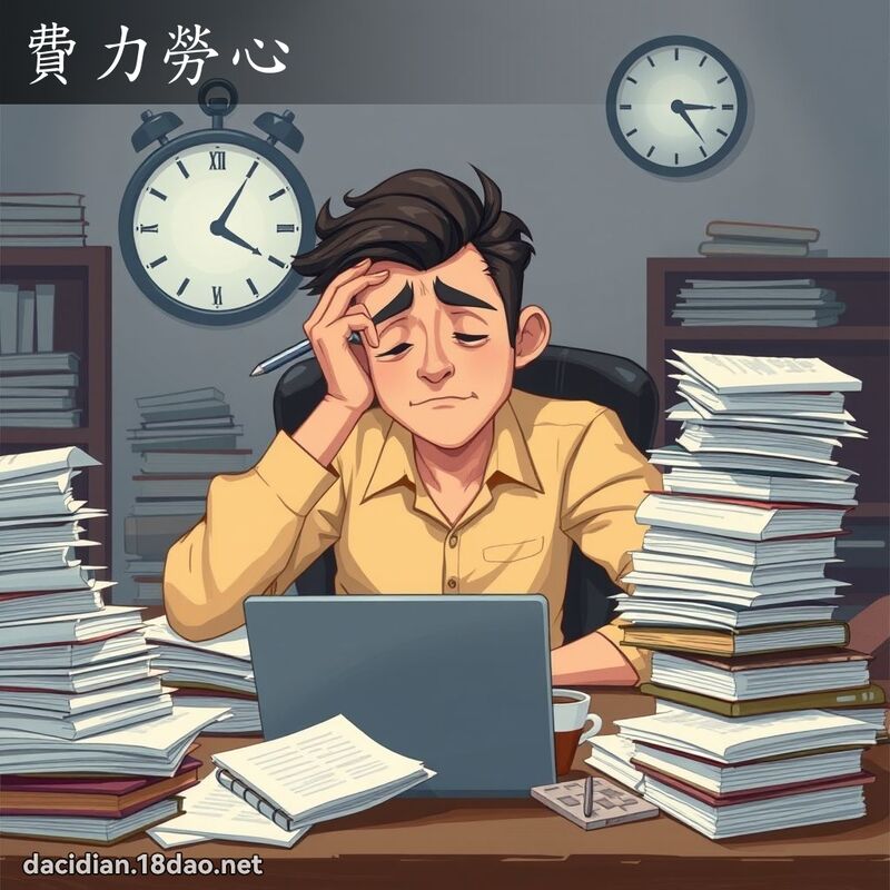 费力劳心 - 国语大辞典配图