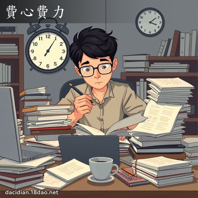 費心費力 - 國語大辭典配圖