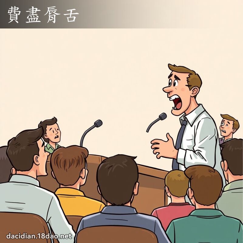 費盡脣舌 - 國語大辭典配圖