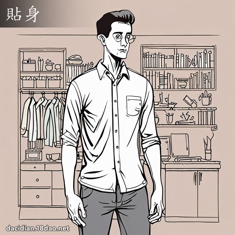 贴身 - 国语大辞典配图